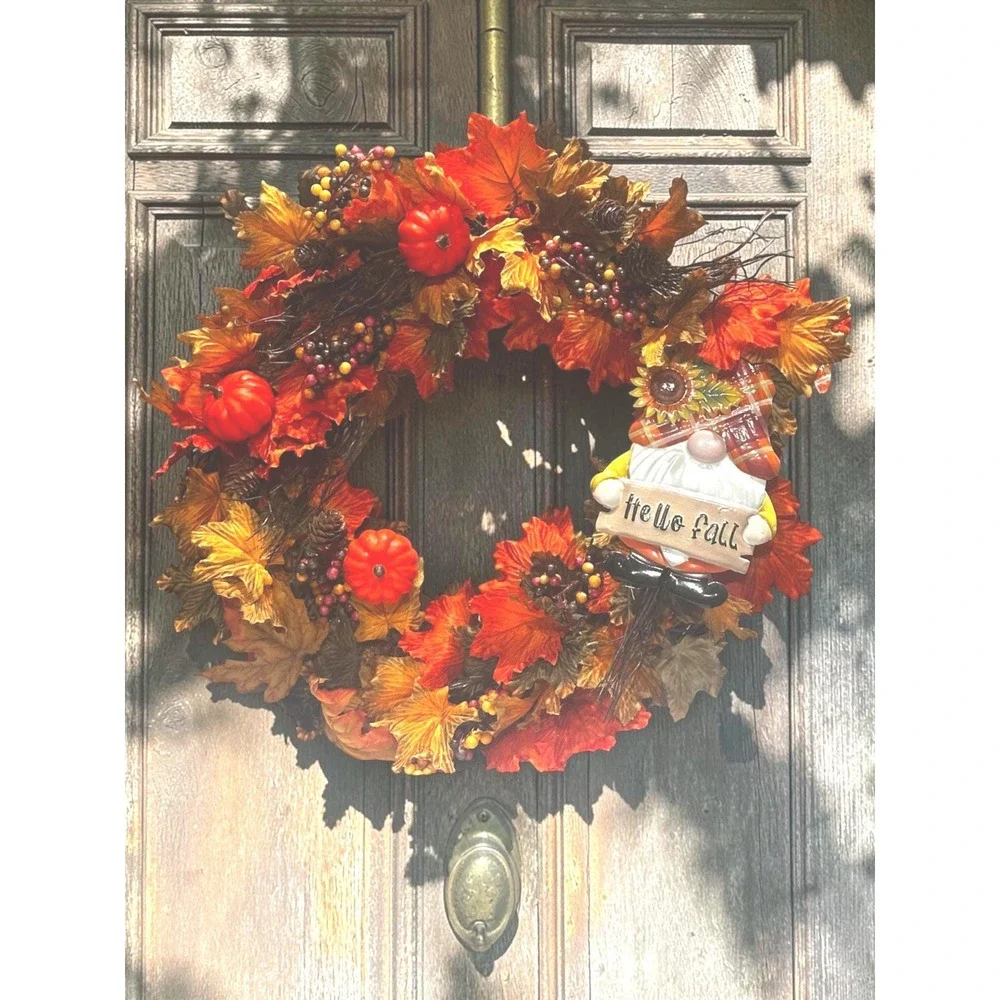 Handmade Wreath: Autumn Leaves, Fall Foliage Wreath